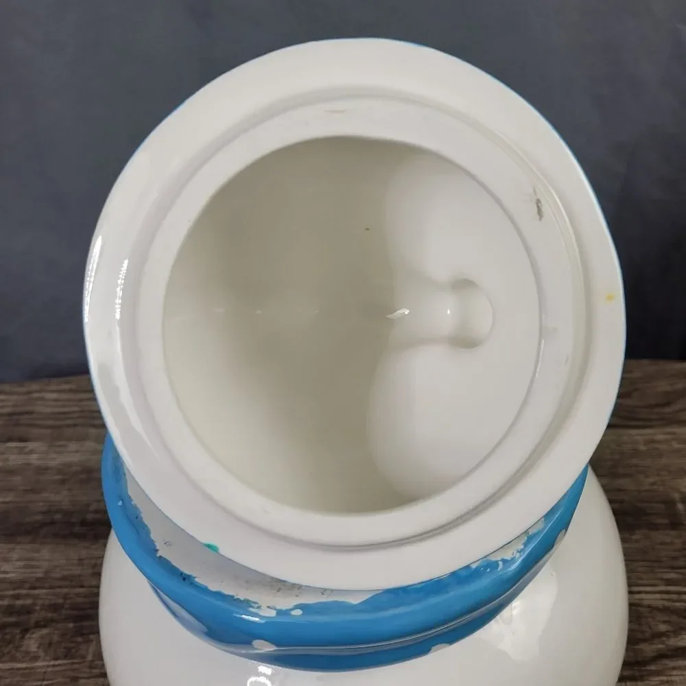 Snow Days Ceramic Snowman‎ Face Cookie Jar